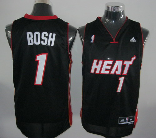  NBA Miami Heat 1 Chris Bosh Swingman Road Black Jersey